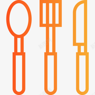 餐具厨房工具18梯度图标图标