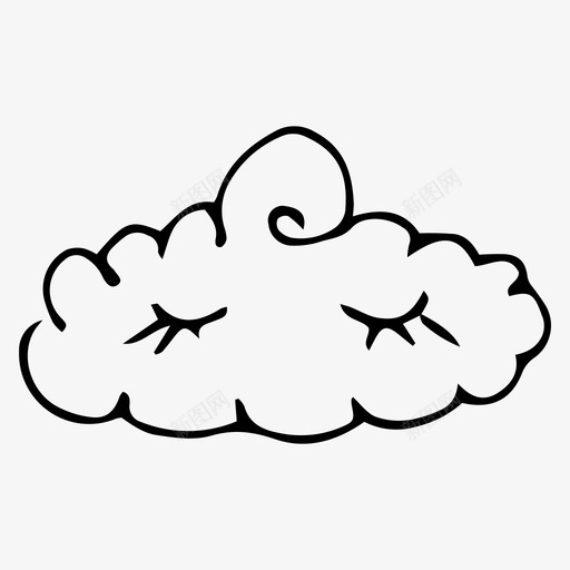 云涂鸦素描图标svg_新图网 https://ixintu.com 云 天气 涂鸦 素描