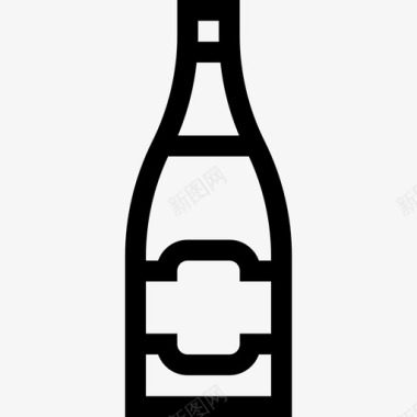 香槟瓶派对简单葡萄酒图标图标
