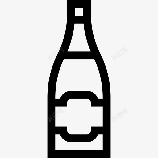香槟瓶派对简单葡萄酒图标svg_新图网 https://ixintu.com 派对 简单 葡萄酒 香槟