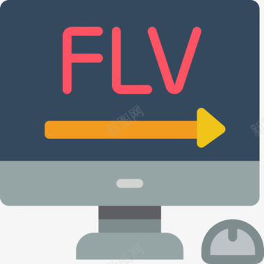Flv视频制作8平面图标图标