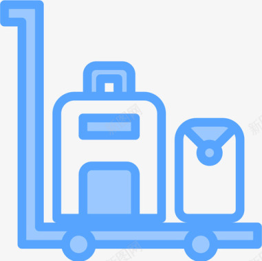 行李车旅行190蓝色图标图标