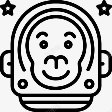 太空猴宇航员头盔图标图标
