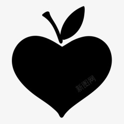 水果心脏苹果食物水果图标高清图片