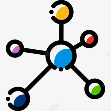 分子研究科学9颜色省略图标图标