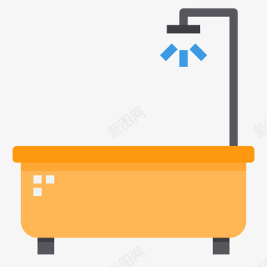 浴缸家用设备6扁平图标图标
