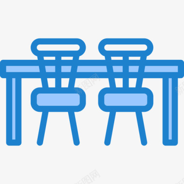厨房餐桌家具和家居27蓝色图标图标