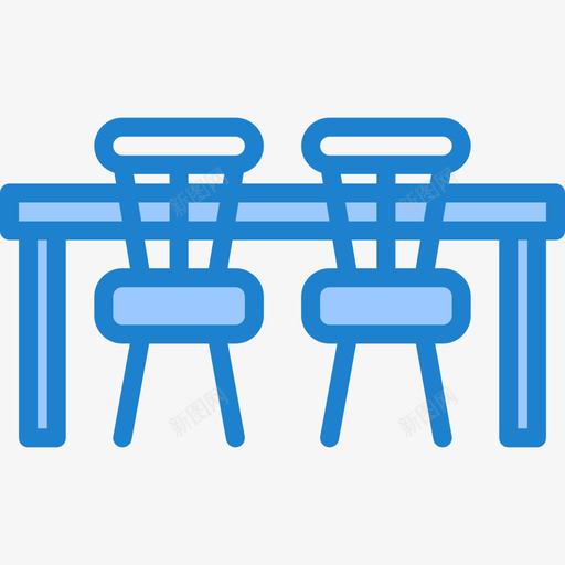 厨房餐桌家具和家居27蓝色图标svg_新图网 https://ixintu.com 厨房 家具 家居 蓝色 餐桌