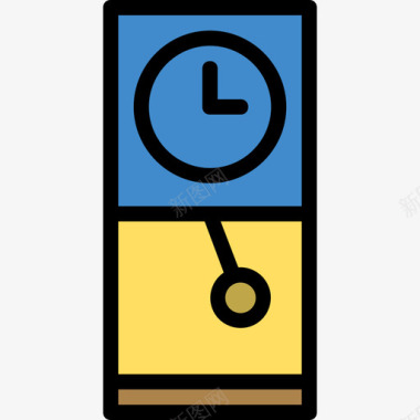 钟表家具和家用18线性颜色图标图标