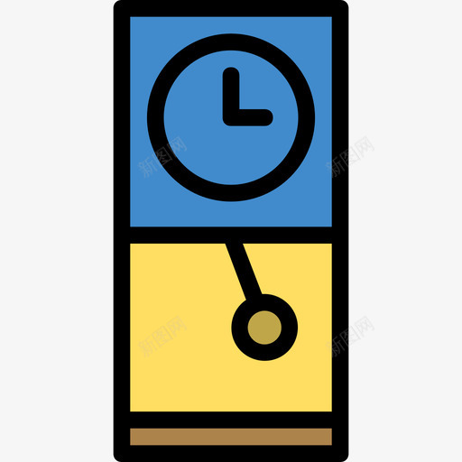 钟表家具和家用18线性颜色图标svg_新图网 https://ixintu.com 家具和家用18 线性颜色 钟表