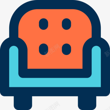 扶手椅家用12线性颜色图标图标