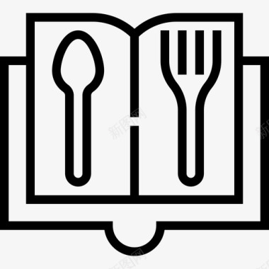 菜单56号餐厅线性图标图标