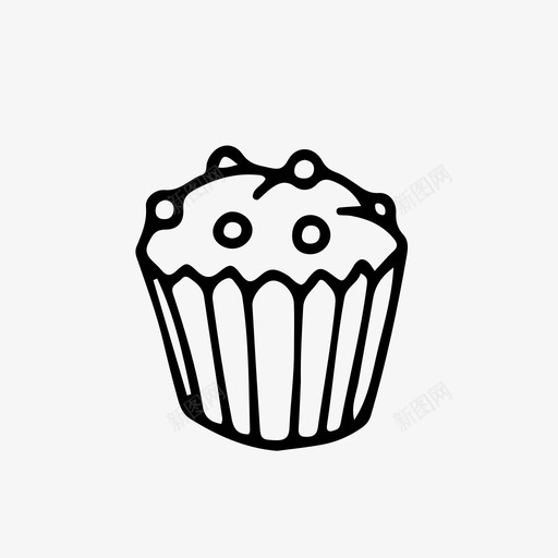 有花洒的纸杯蛋糕纸杯蛋糕图标svg_新图网 https://ixintu.com 有花洒的纸杯蛋糕 纸杯蛋糕