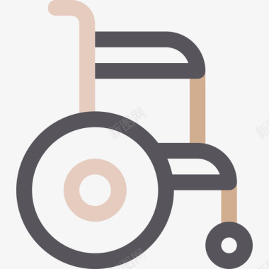 轮椅医院40线性颜色图标图标