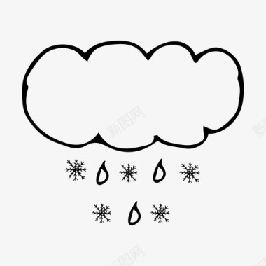 雪有雨云天气图标图标