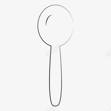 勺子餐具手绘餐厅图标图标