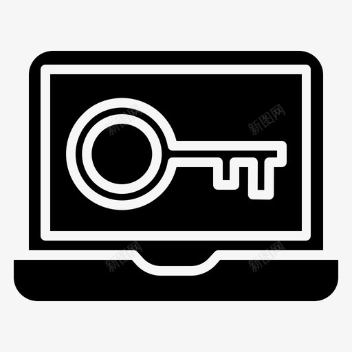 笔记本电脑钥匙保护图标svg_新图网 https://ixintu.com 保护 安全 电脑 笔记本 钥匙