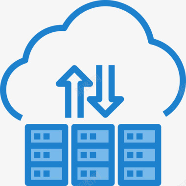 云计算网络和数据库17蓝色图标图标
