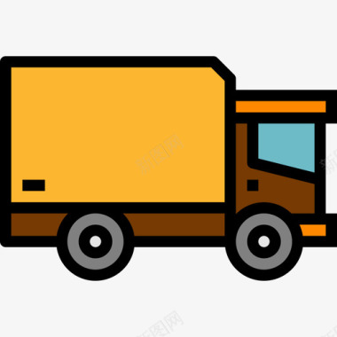 卡车运输63线性颜色图标图标