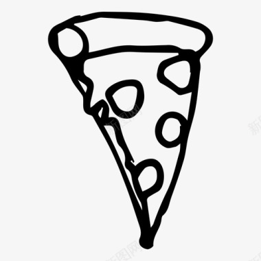 披萨食物素描图标图标