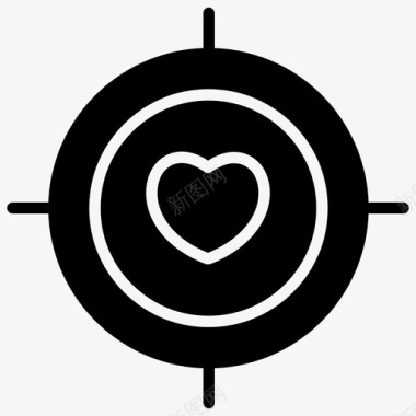 目标十字准星爱情图标图标