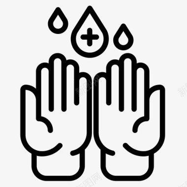 手洗卫生15线性图标图标