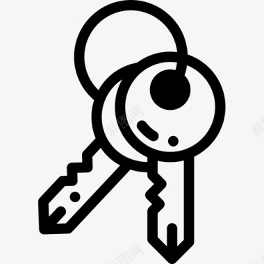 密钥保护安全线性图标图标