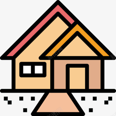 住宅房地产117线性颜色图标图标