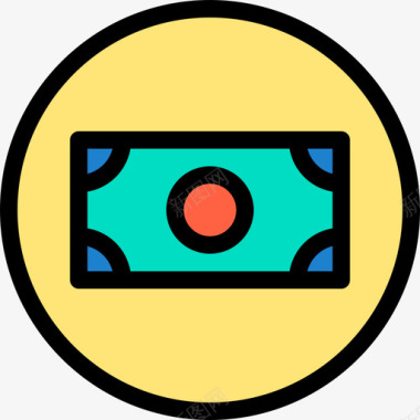 金钱箭头和用户界面线颜色图标图标