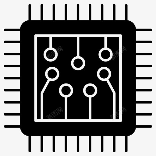 微芯片电路处理器图标svg_新图网 https://ixintu.com 处理器 微芯片 电路