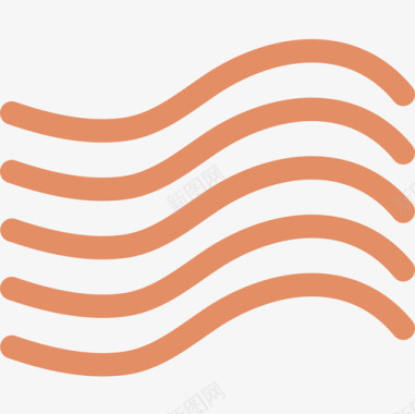 波浪自然66线性颜色图标图标