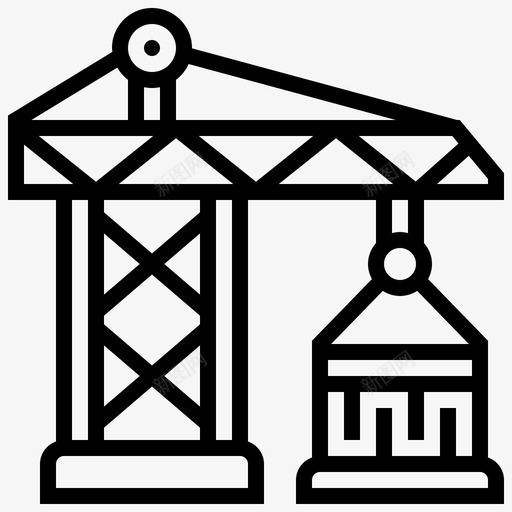 起重机建筑井架图标svg_新图网 https://ixintu.com 中心线 井架 升降机 工程 工程中心 工程师 建筑 起重机