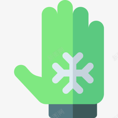 手套冬季运动6扁平图标图标
