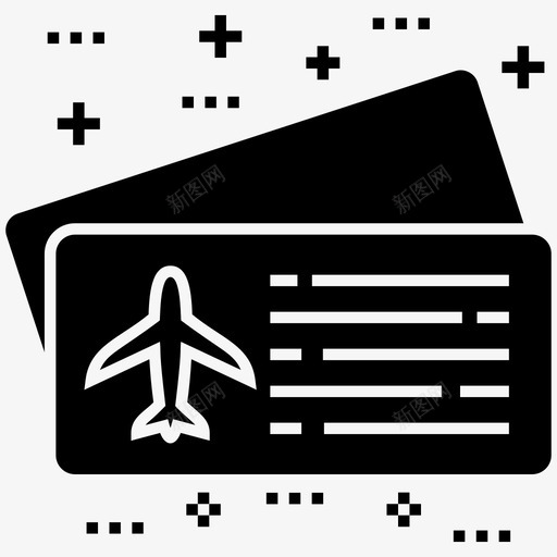 机票登机牌旅行社图标svg_新图网 https://ixintu.com 旅行社 机票 登机牌 航空运输标志图标包
