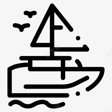 船帆船运输图标图标