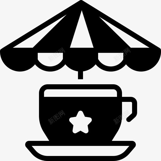 茶摊咖啡厅茶杯图标svg_新图网 https://ixintu.com 咖啡厅 商店 新鲜 茶摊 茶杯