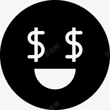 金钱表情符号美元表情图标图标