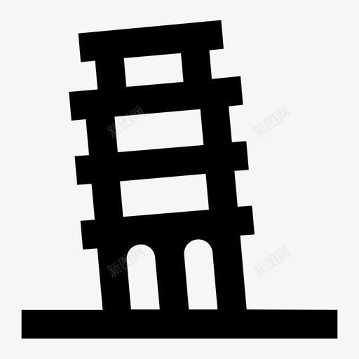 比萨塔建筑意大利图标svg_新图网 https://ixintu.com 地标 建筑 意大利 旅游 比萨塔 纪念碑