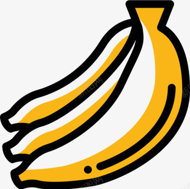 香蕉健康食品15颜色省略图标图标