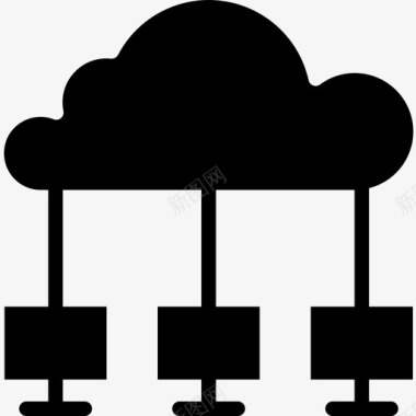 云计算通信网络4填充图标图标