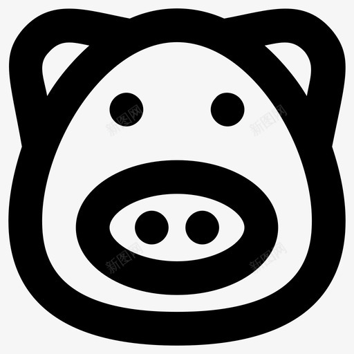 猪动物牲畜图标svg_新图网 https://ixintu.com 动物 哺乳动物 图标 平滑 材料 牲畜 猪肉 线图 自然 集合