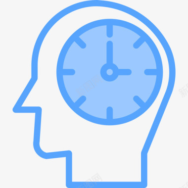 时钟人类思维31蓝色图标图标