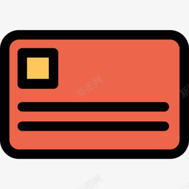 信用卡商务212线性彩色图标图标
