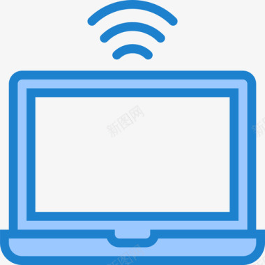 笔记本电脑通讯网络5蓝色图标图标