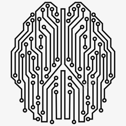工业40微芯片人工智能大脑图标高清图片