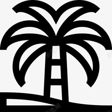 棕榈树埃及4线形图标图标