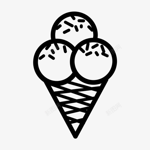 冰淇淋筒冰淇淋夏天图标svg_新图网 https://ixintu.com 冰淇淋 夏天