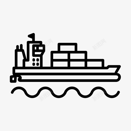 货船集装箱运输图标svg_新图网 https://ixintu.com 图标 城市地图 货船 运输 集装箱