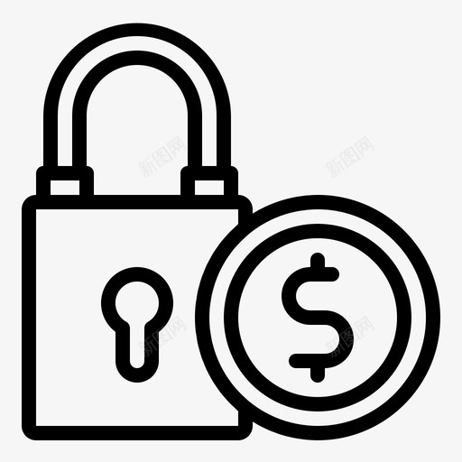 安全资金硬币锁图标svg_新图网 https://ixintu.com 保护 安全 投资 硬币 资金