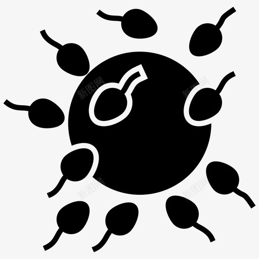 精子围绕卵子受精授精图标svg_新图网 https://ixintu.com 医用大麻符号 受精 受精卵形成 器官 授精 精子和卵子 精子围绕卵子 细胞